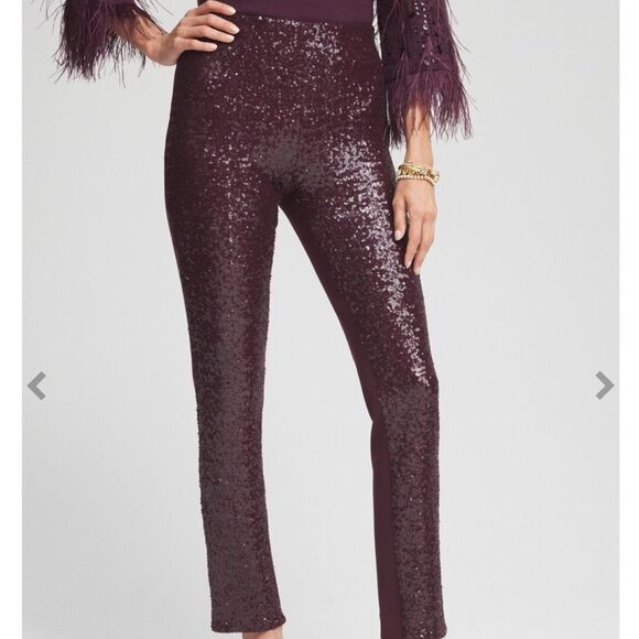 Chico’s Juliet Sequin Front Ankle Pants Black Size 1.5R NWT in packaging - Picture 1 of 5
